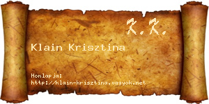 Klain Krisztina névjegykártya